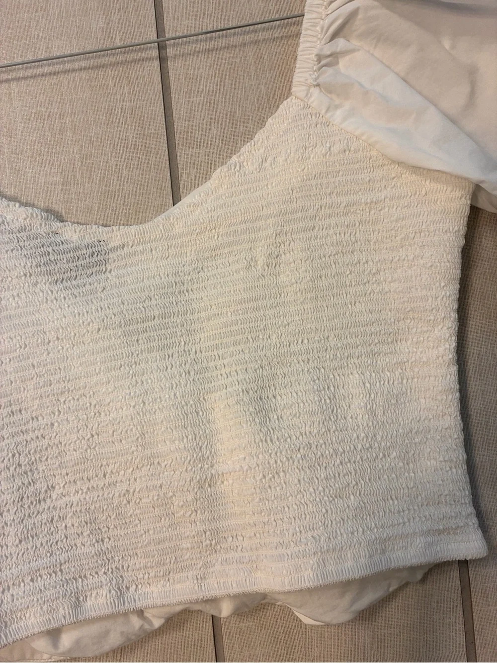 J. Crew White Cropped Sweetheart Puff-Sleeve Top S